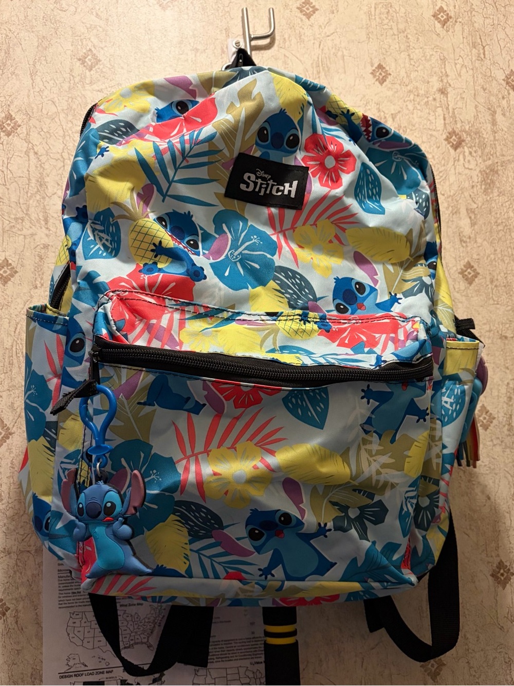 Disney’s Stitch full size Back Pack with charms